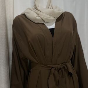 Brown beaded abaya